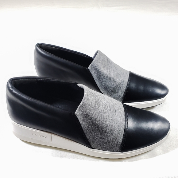Via Spiga Shoes - Via Spiga Morgan Slip On Sneakers Black/Gray